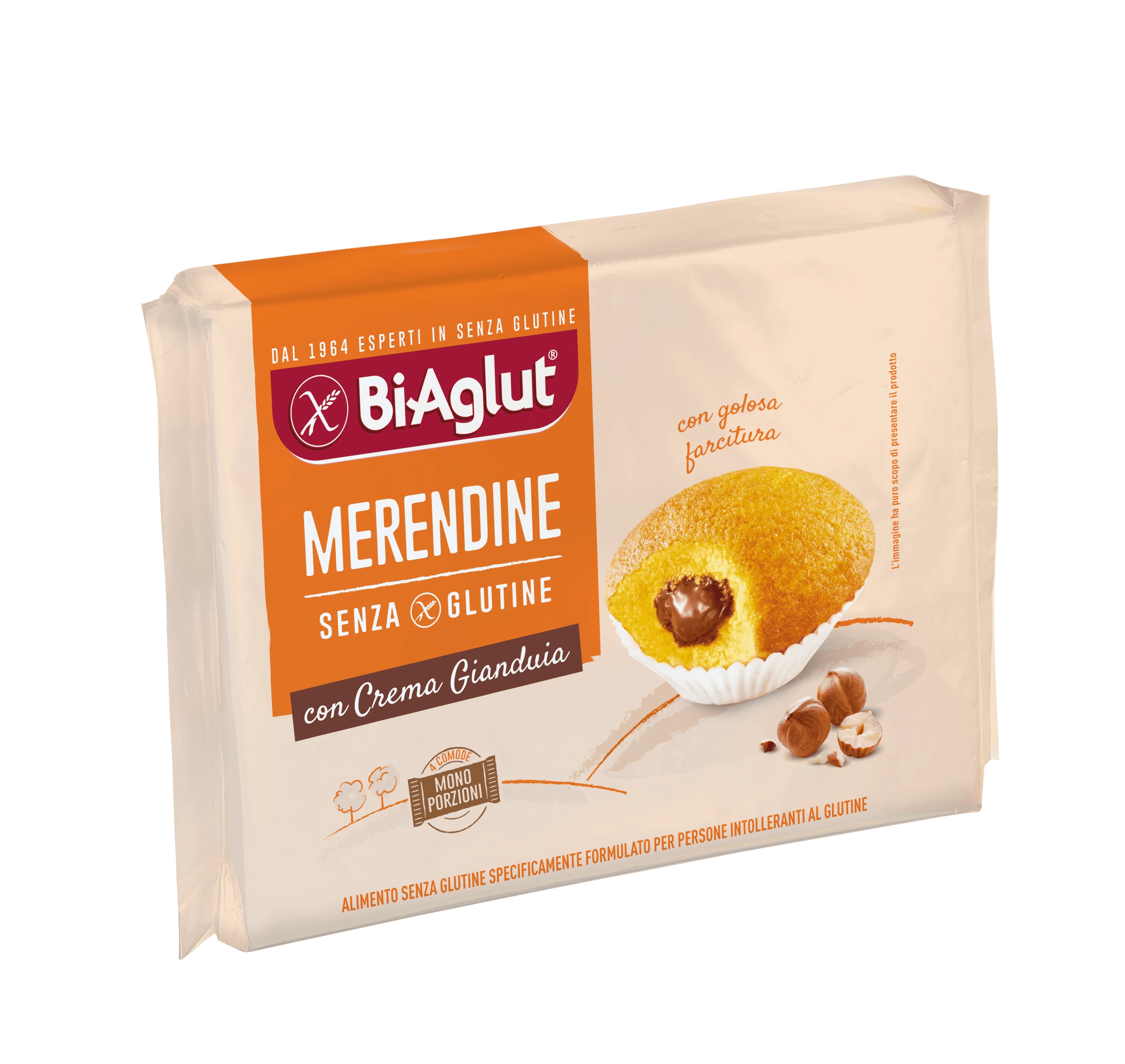BIAGLUT Biaglut, snacks fourrés à la crème Gianduia, 200 g, sans gluten