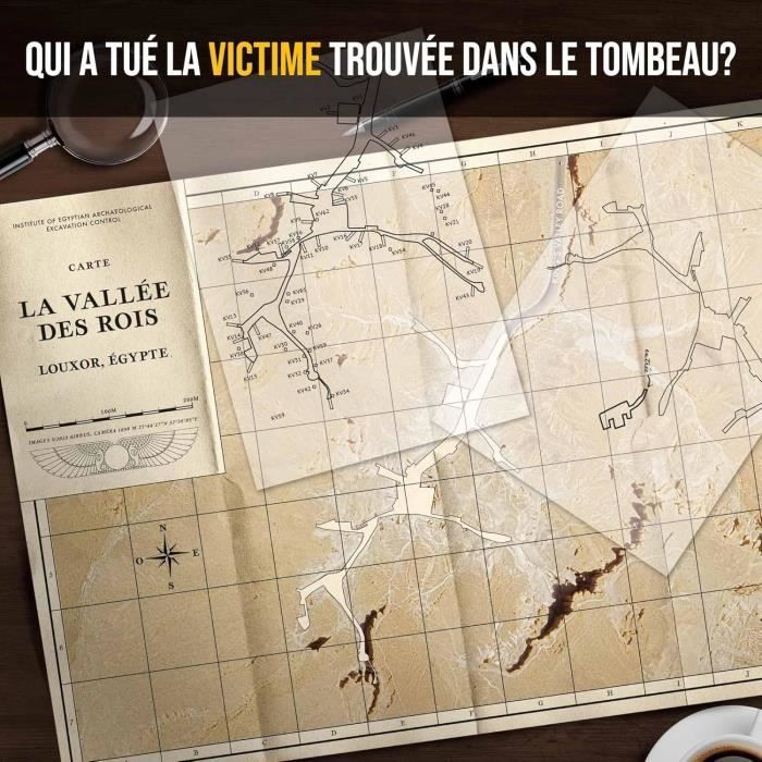 Dossiers Criminels - Mystère dans La Vallée des Rois Découverte Macabre dans Un Tombeau Pharaonique - Jeu de Societe Escape Game