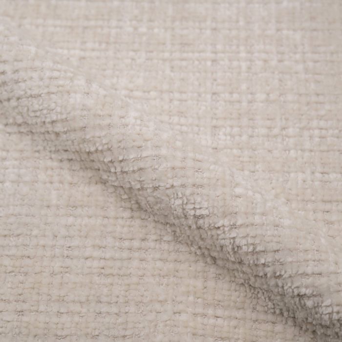 Set mit 2 Stühlen aus ecrufarbenem Chenille-Samt und schwarzem Metall – Pulpy – Rendez-Vous Déco
