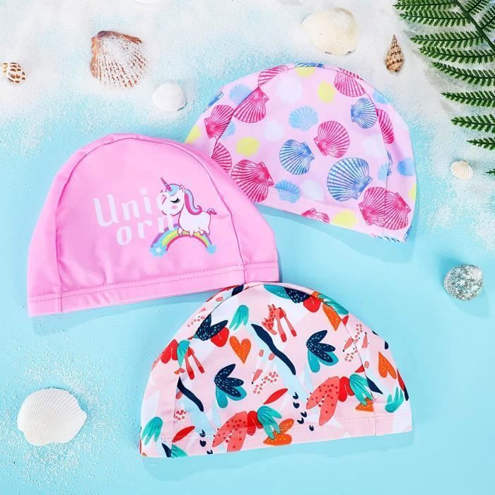 Children's Swimming Cap - 3 Pieces - Elastic - Waterproof - Comfortable Polyester