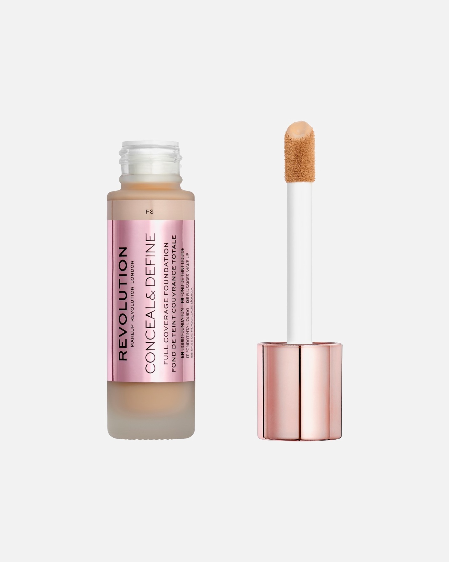 Revolution Foundation Conceal & Define tonālais krēms – 23 ml