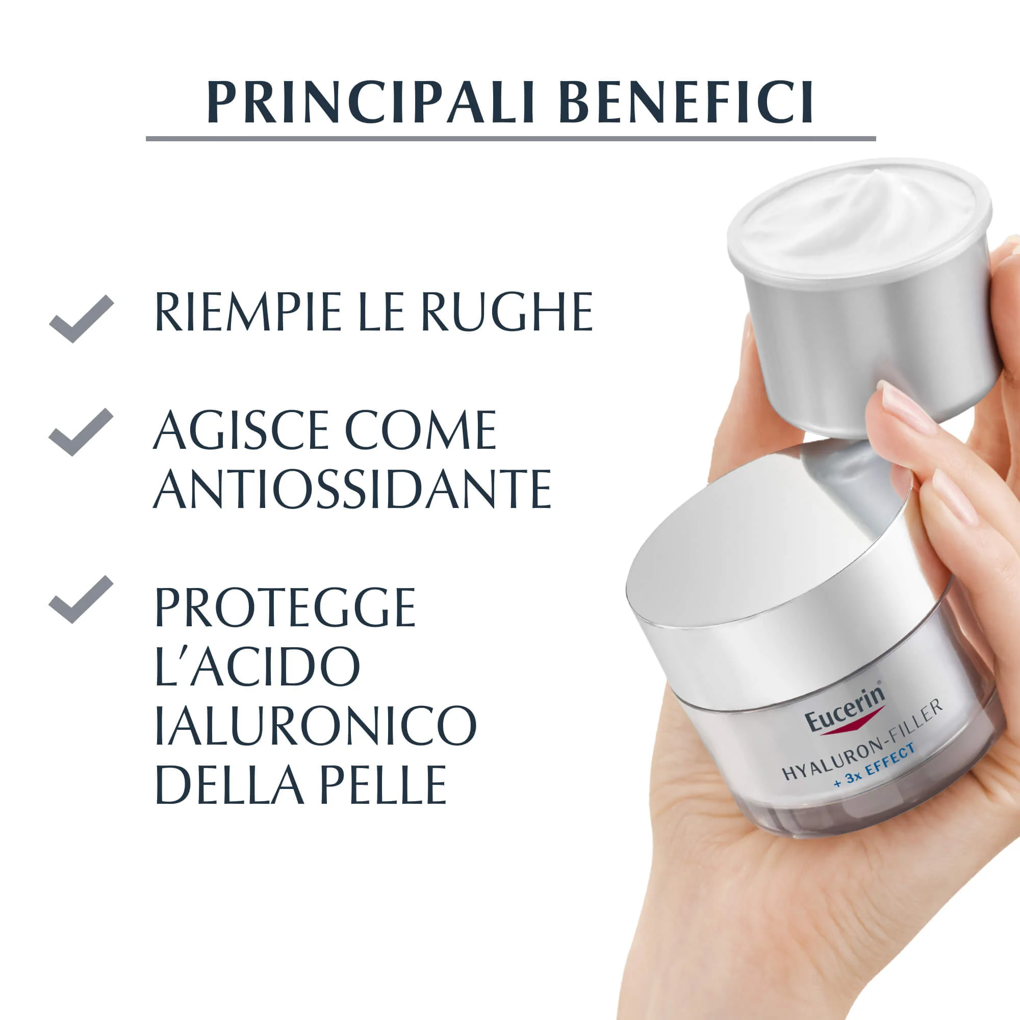 Hyaluron-Filler Ricarica Hyaluron-Filler +3x Effect Crema Giorno SPF15 per Pelle Secca - Crema viso giorno antirughe