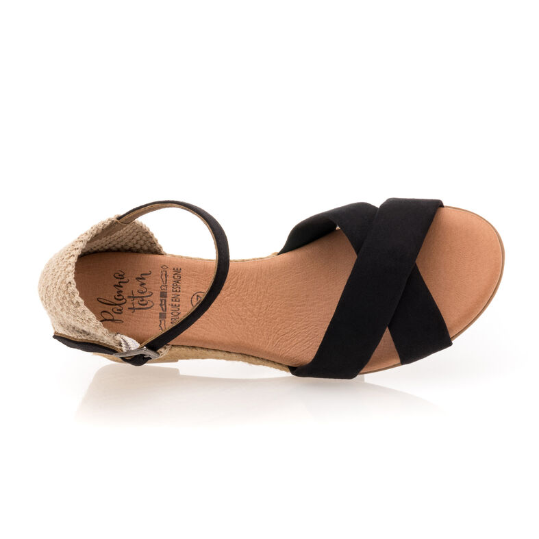 Dámske čierne espadrilky s lanovou podrážkou