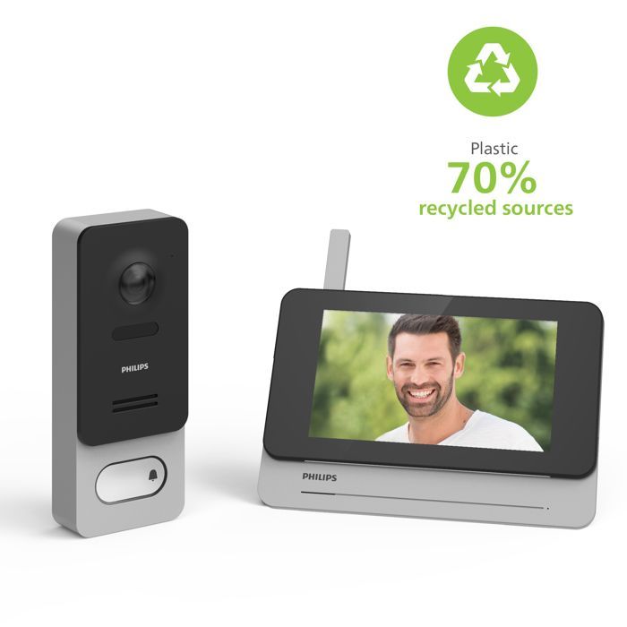 7-inch wireless and connected touchscreen video intercom - WelcomeEye Wireless - Philips - 531039