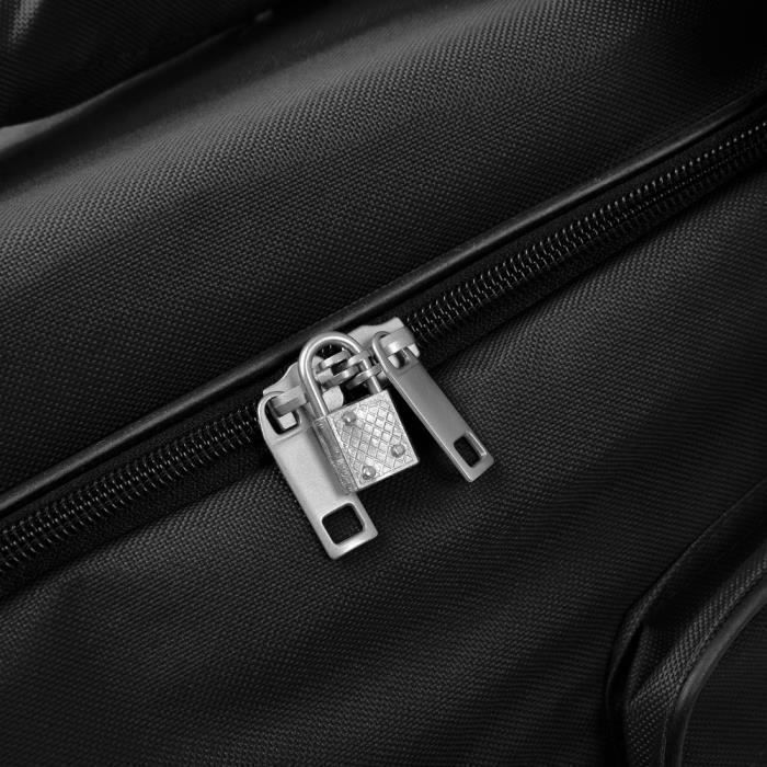 Monzana 85L Black Travel Bag with Wheels, Trolley Sports Bag, Telescopic Handle, 2 Lockable Wheels