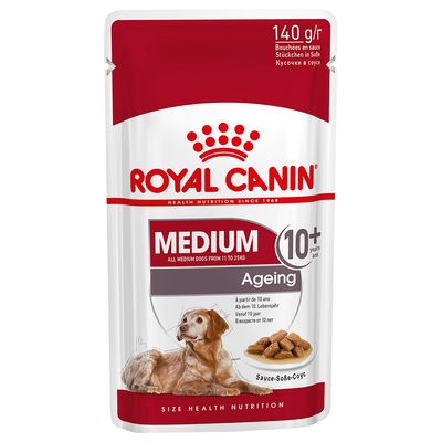 Royal Canin Medium Aging 10+ -koiranruoka kastikkeessa
