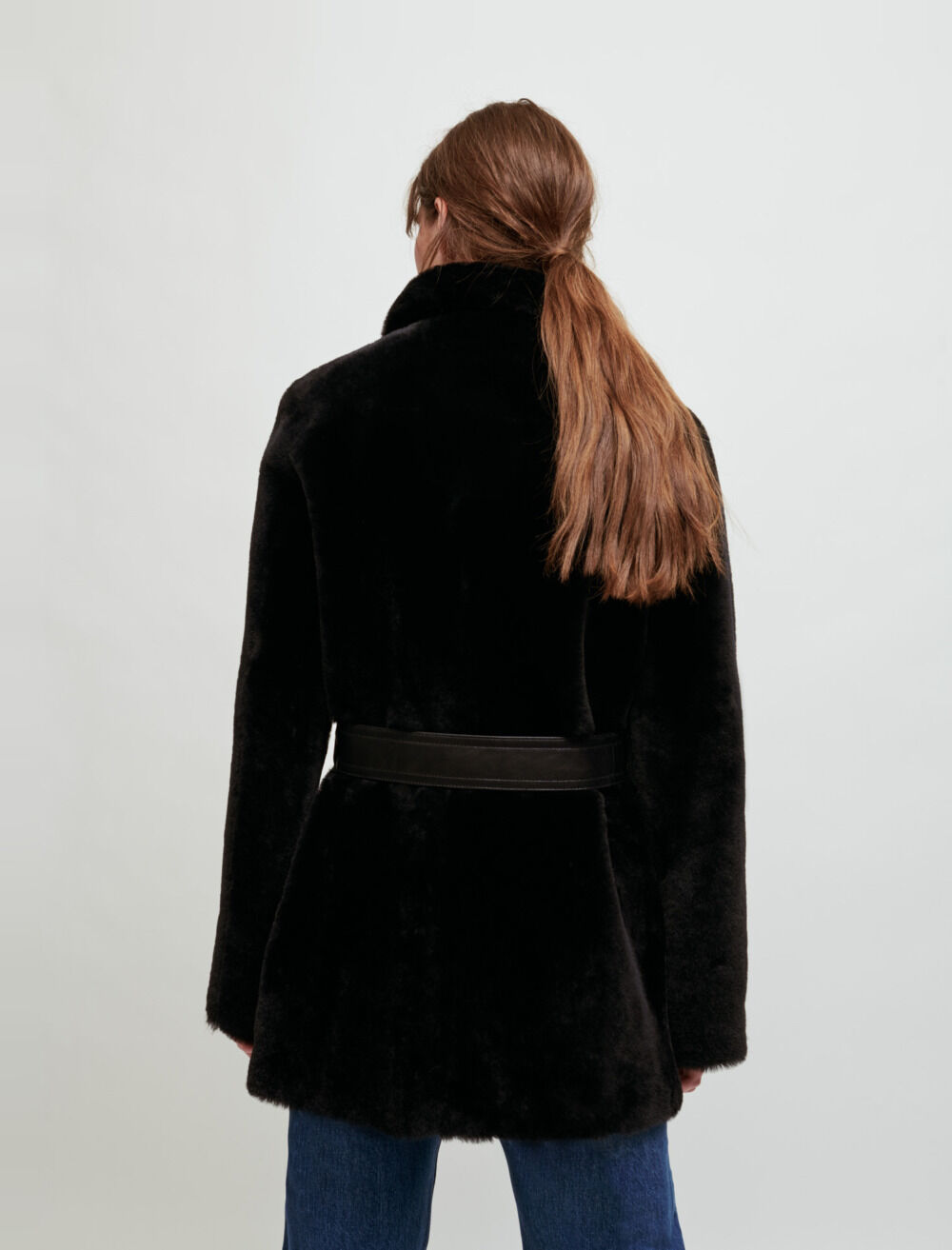 Palton reversibil din sherpa - Negru