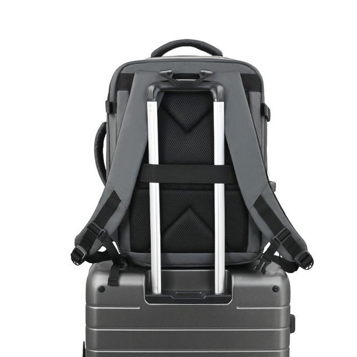 Sac à dos sous vide avec Pompe Air -  Sac de voyage | Bagage à Main 47 × 33 × 20 cm | Imperméable | gris