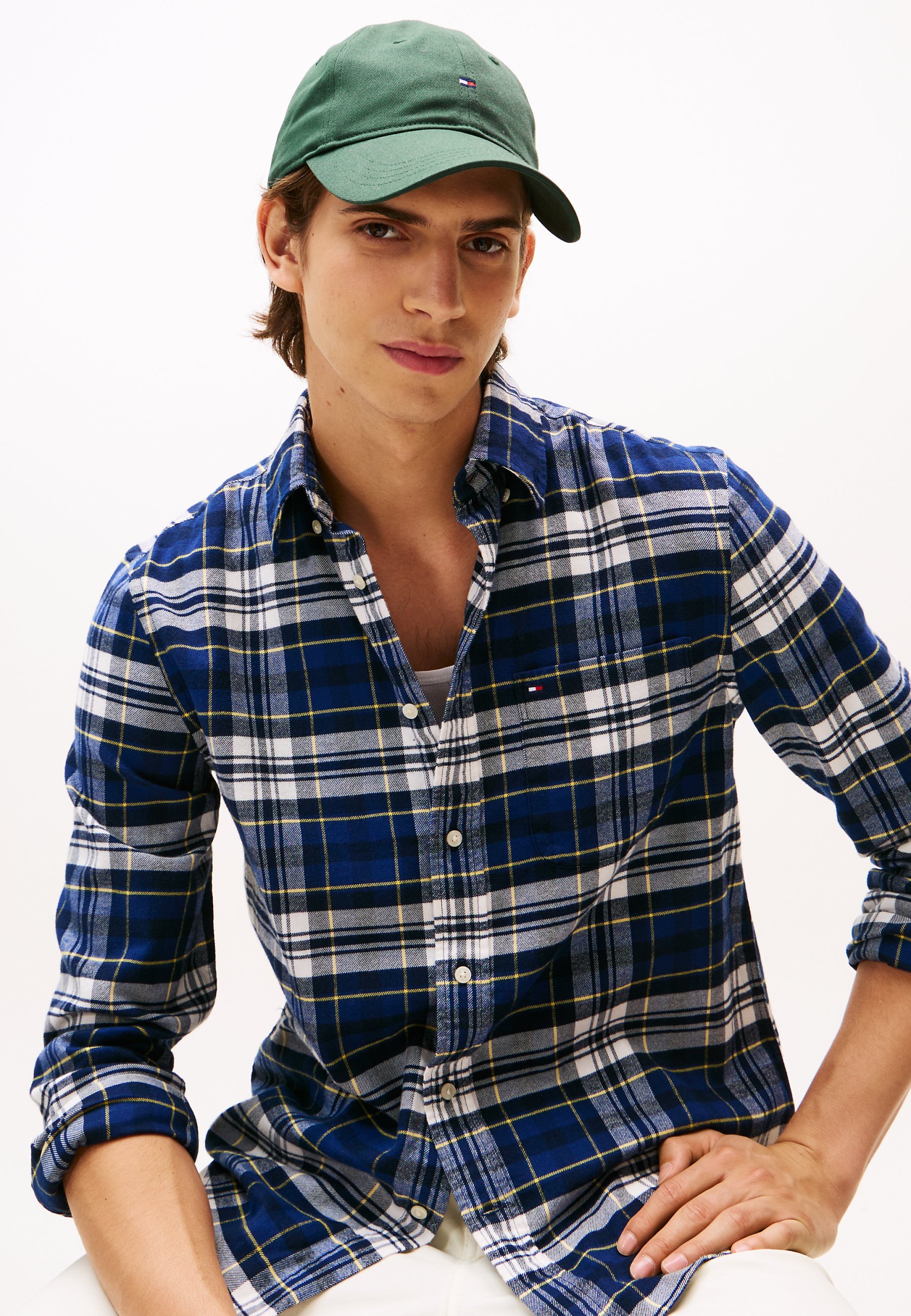 Tommy Hilfiger SEIZOENSOVERHEMD - Overhemd - preppy marineblauw / ruitjespatroon