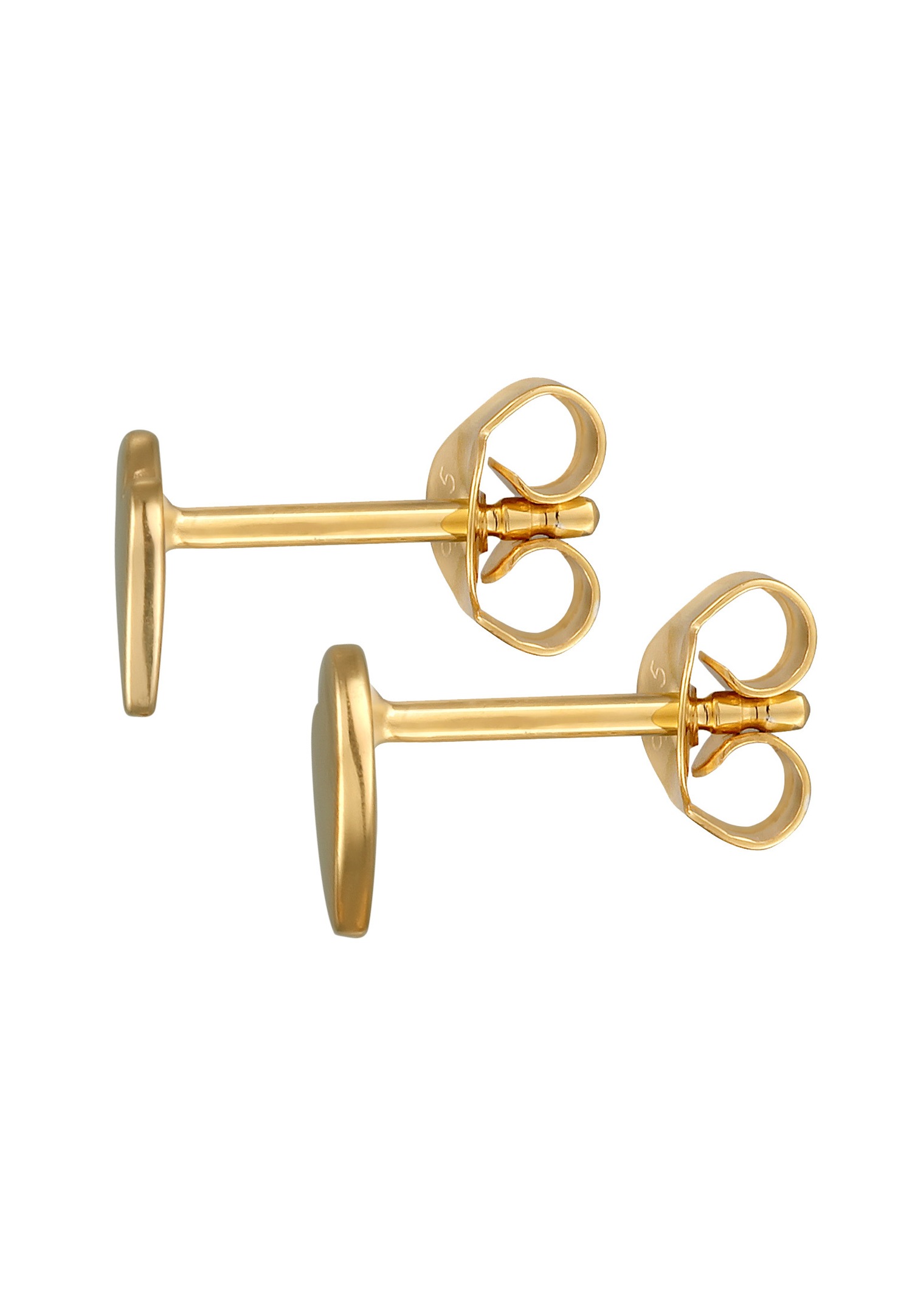 Elli Femmes Clous d'oreilles Cœur Amour Ludique en Argent Sterling 925 Plaqué Or