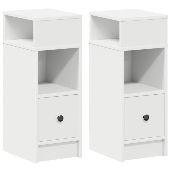 2x Szafka Nocna Stolik Komoda Biała z Szufladą Do Sypialni 25x31x66 cm