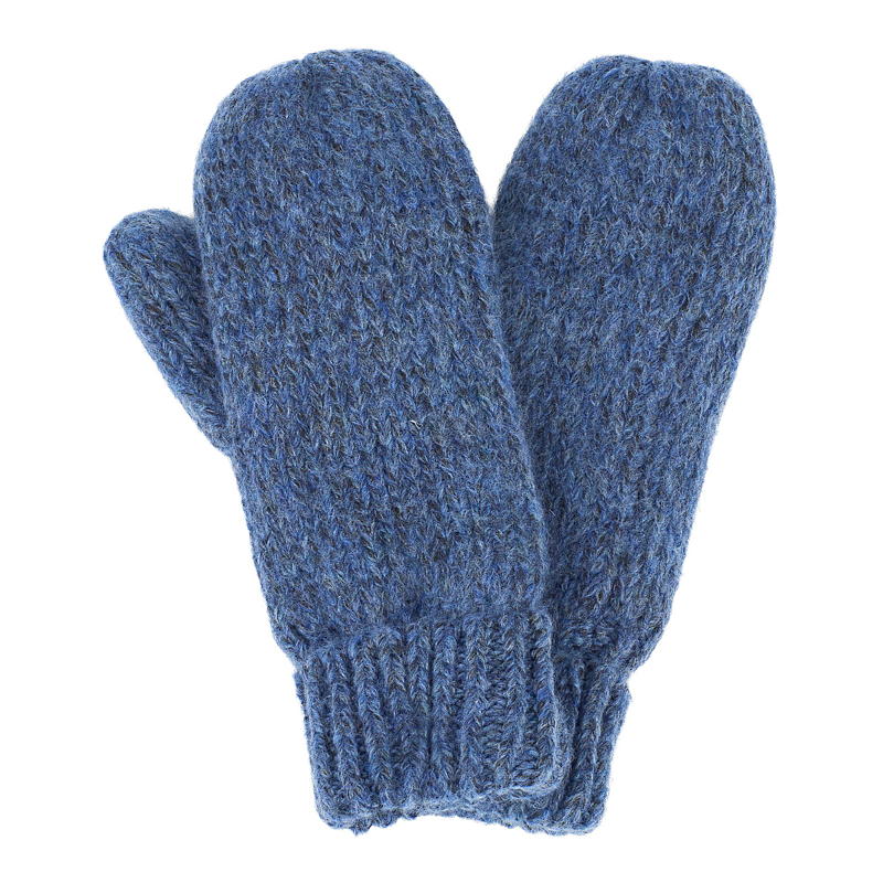 Guanti effetto mohair, blu denim