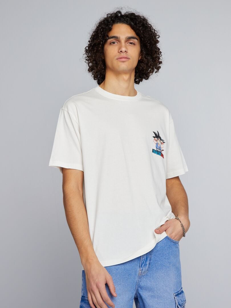 Camiseta oversized de algodão 'Dragon Ball Z' - BRANCA