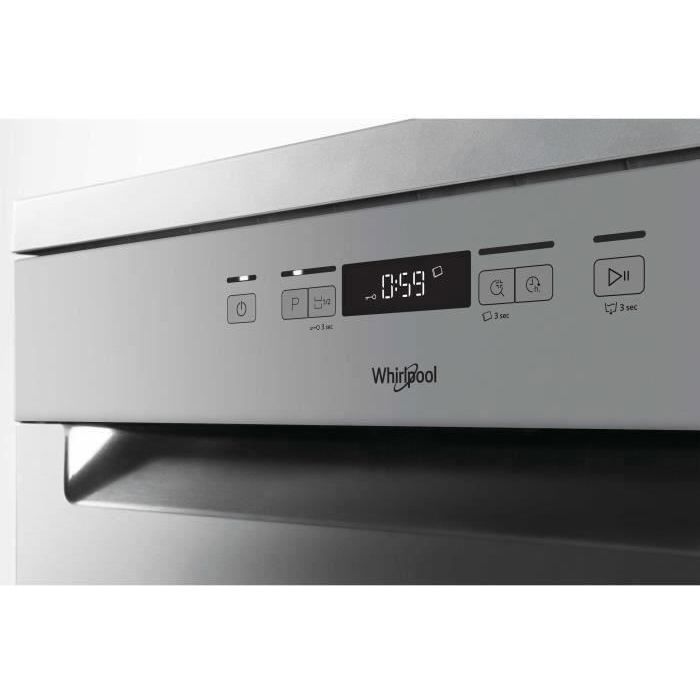 WHIRLPOOL OWFC3C26X Vrijstaande vaatwasser - 14 couverts - Inductie - 60 cm breed - 46 dB - Roestvrij staal/zilver