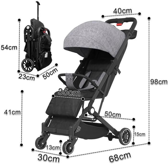 Poussette bébé canne ultra compacte-MENGDA-Dès la naissance jusqu'à 4 ans-Gris