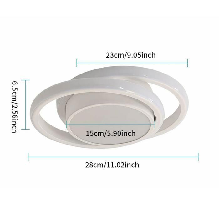 DELIPOP Moderne LED-plafondlamp 32W 6500K Wit Plafondlamp voor Slaapkamer, Woonkamer, Hal - Wit Licht - Afmetingen: 27*22*6cm