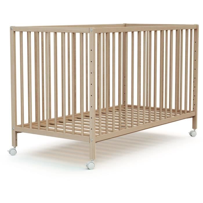 WEBABY - Treseng med hjul 60 x 120 LIO Rå bøk - Én størrelse