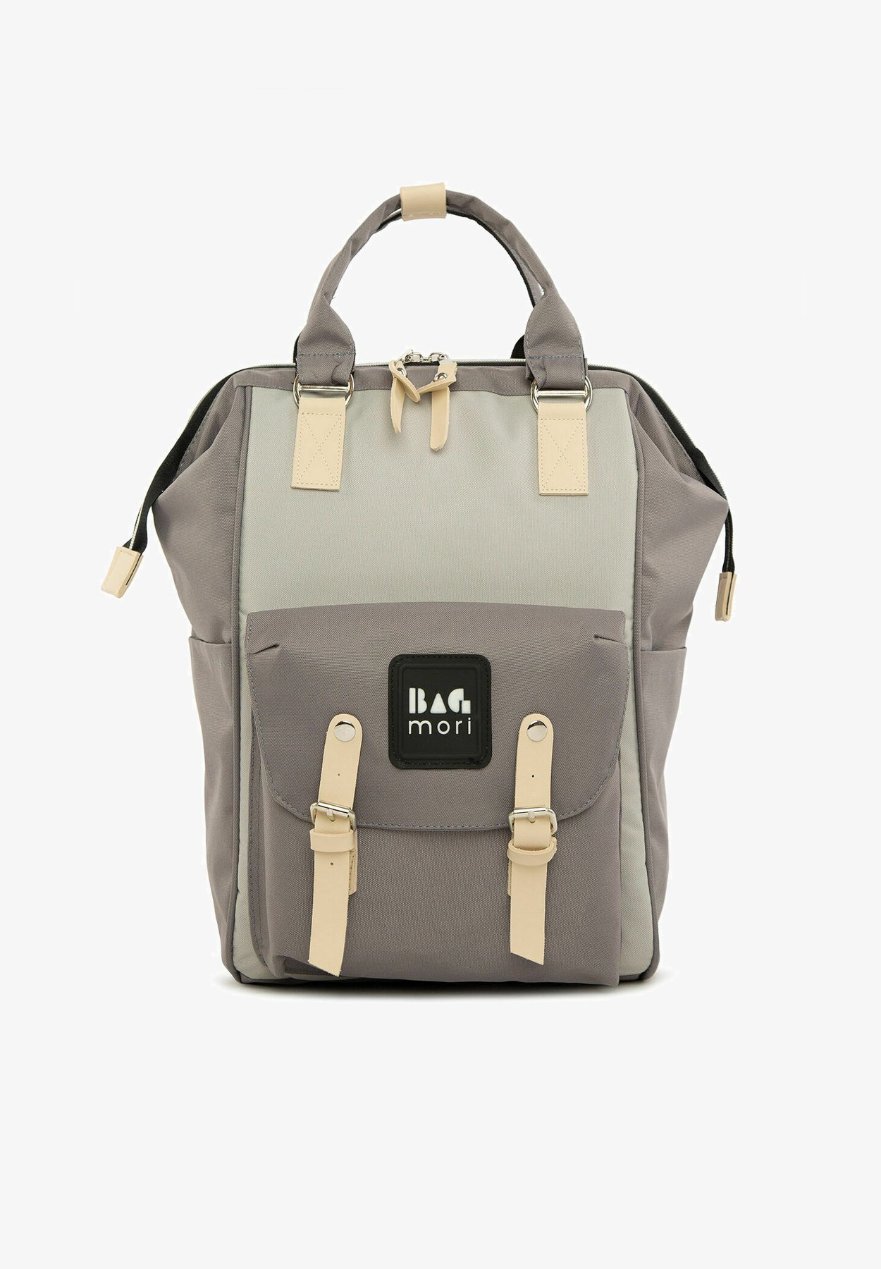 Bagmori Zweifarbiger Wickelrucksack - Babywickeltasche - grau