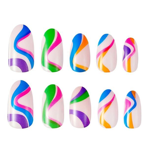 Lottie London Stay Press'D på negler - Swirls On Swirls