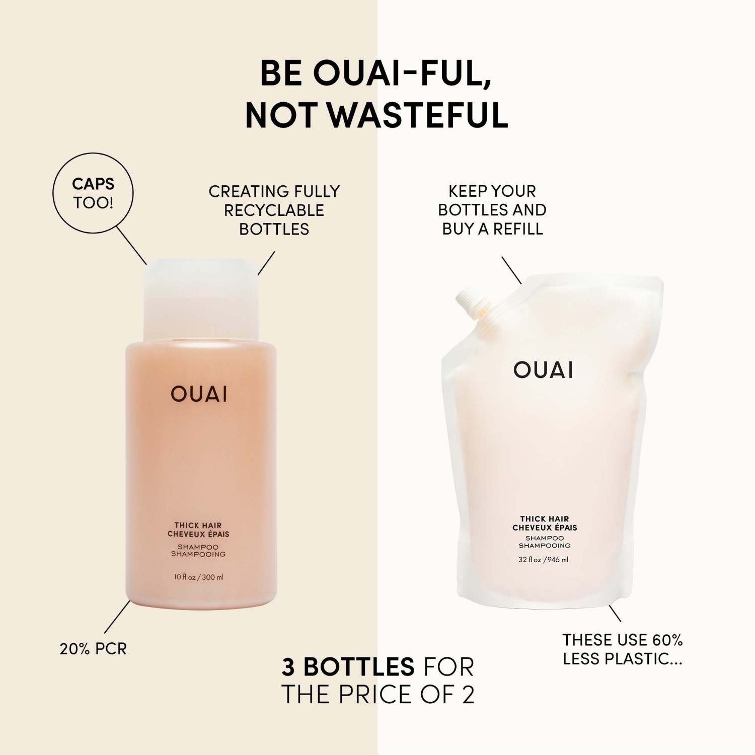 Šampón Ouai für dickes Haar – 89 ml