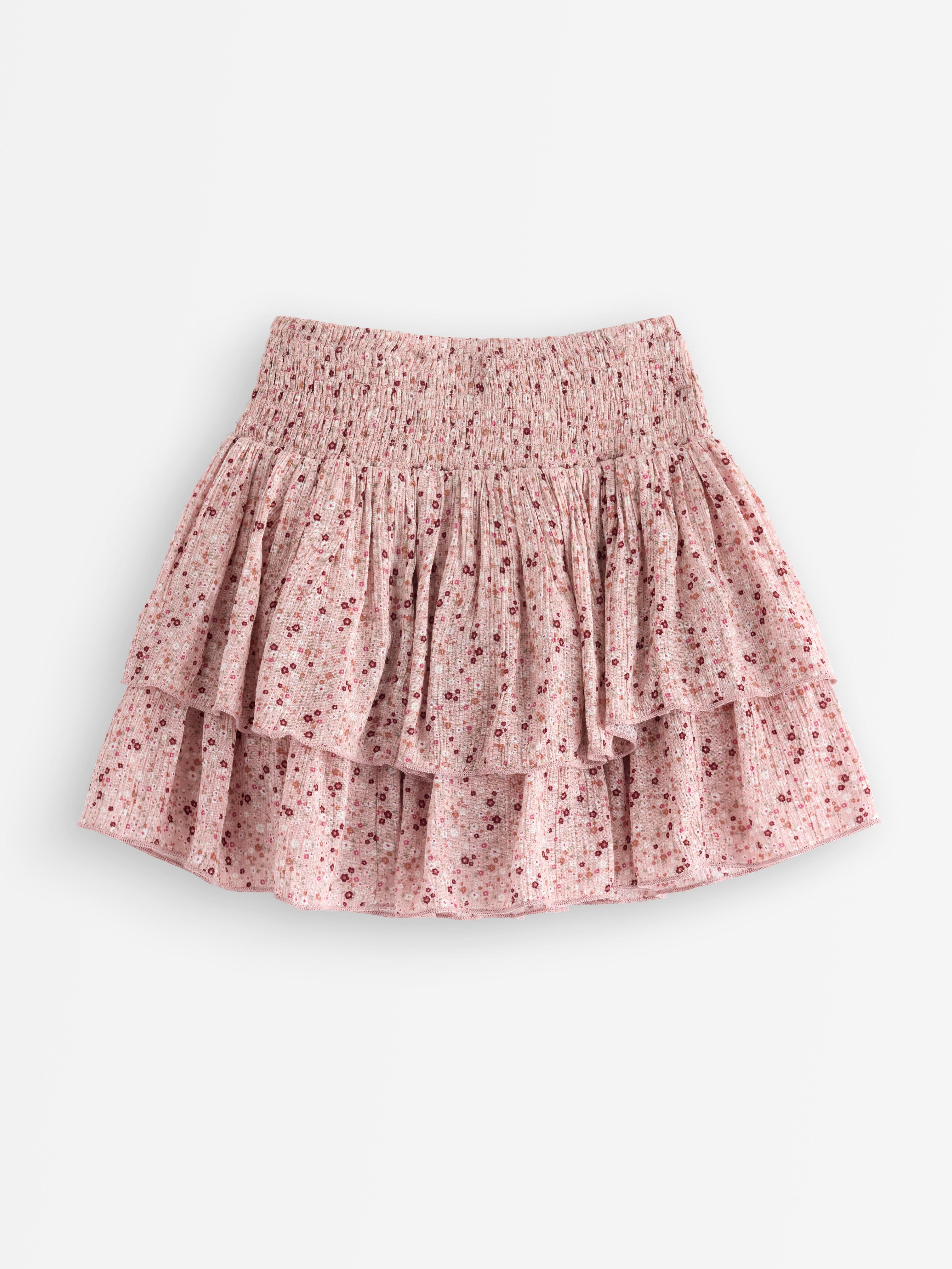Volánková sukně z viskózy v barvě Dusty Pink