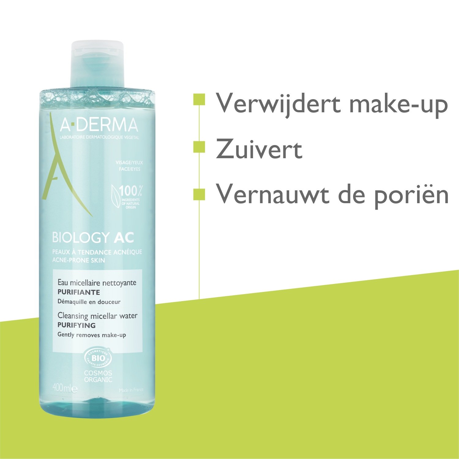 A-DERMA Acqua Micellare Biologia AC Acqua Micellare Reiniziante - 400 ml