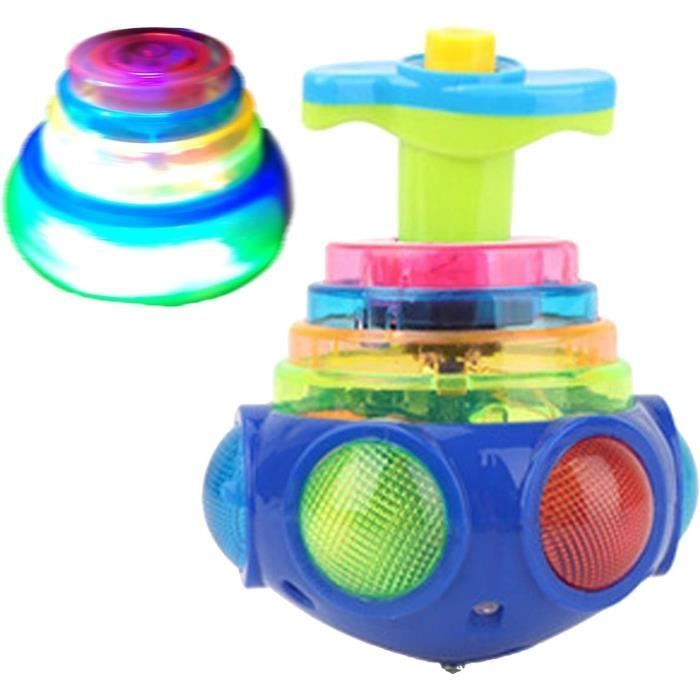 Trompos giratorios luminosos de 2 piezas para bebés y niños pequeños, juguete sensorial para bebés con música y luces para juego sensorial, juguete educativo.