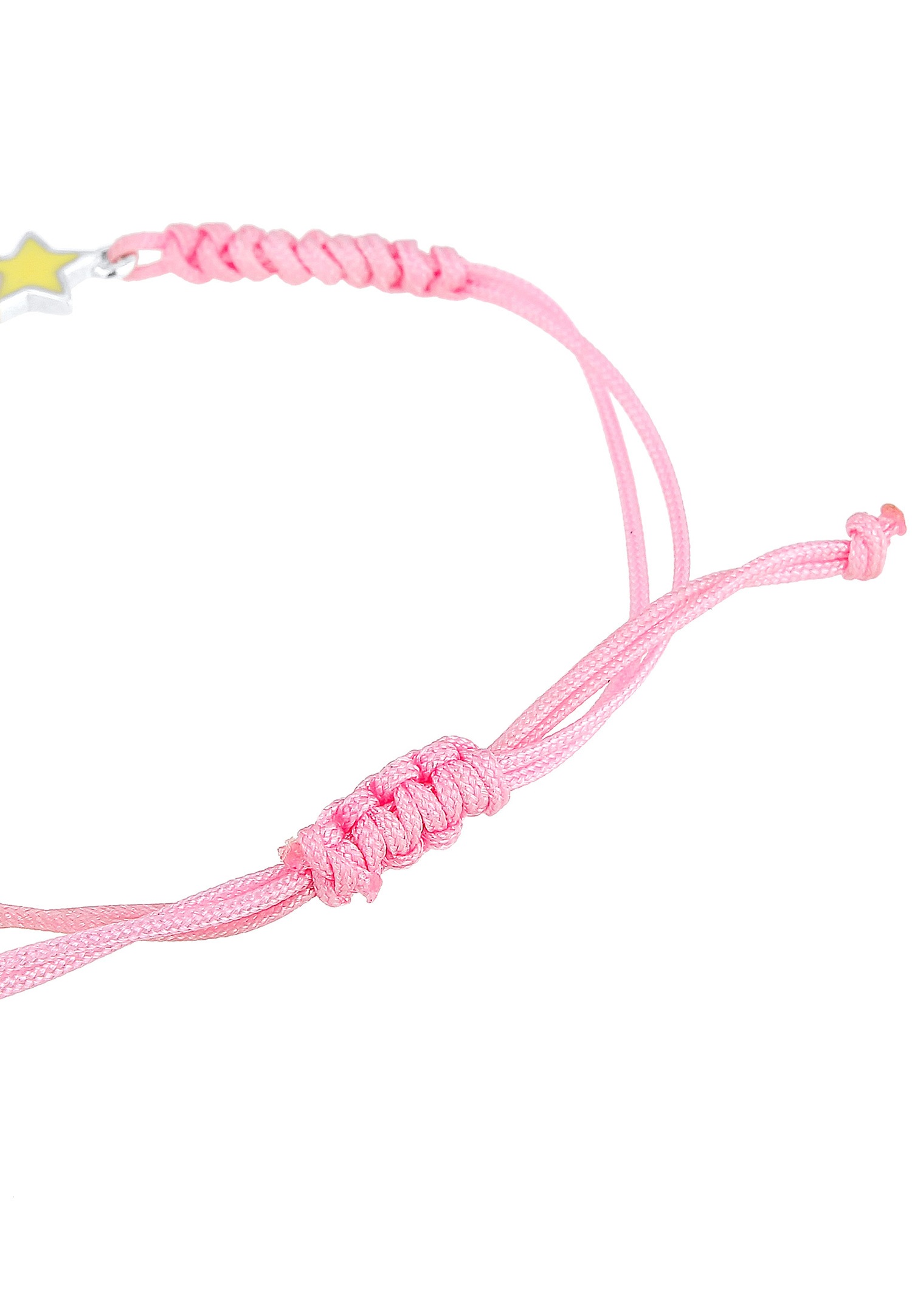 Elli Arc en Ciel Mignon Nylon Rose Bracelet Enfant (925/1000) Argent
