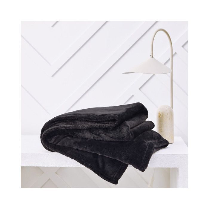 Manta extragrande de 150 x 200 cm, suave y cálida para 2 personas, 100 % poliéster, color carbón.