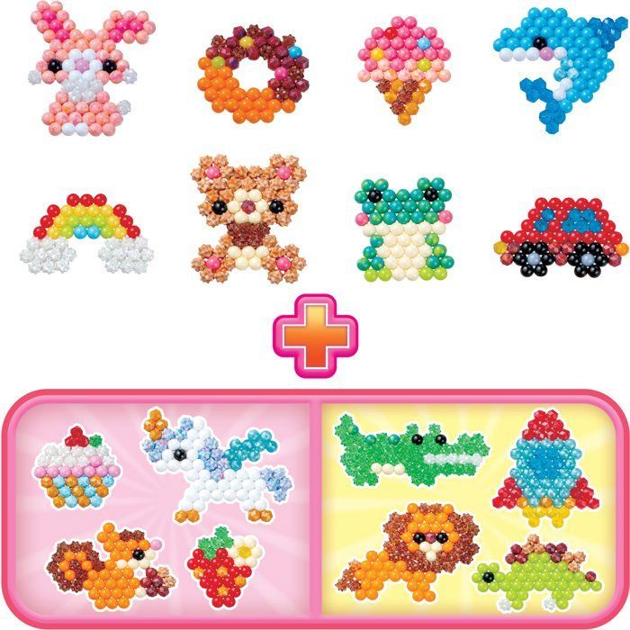 Aquabeads L'atelier d'initiation, Coffret 900 perles de 25 couleurs, perles qui collent avec de l'eau, 35087, Dès 4 ans