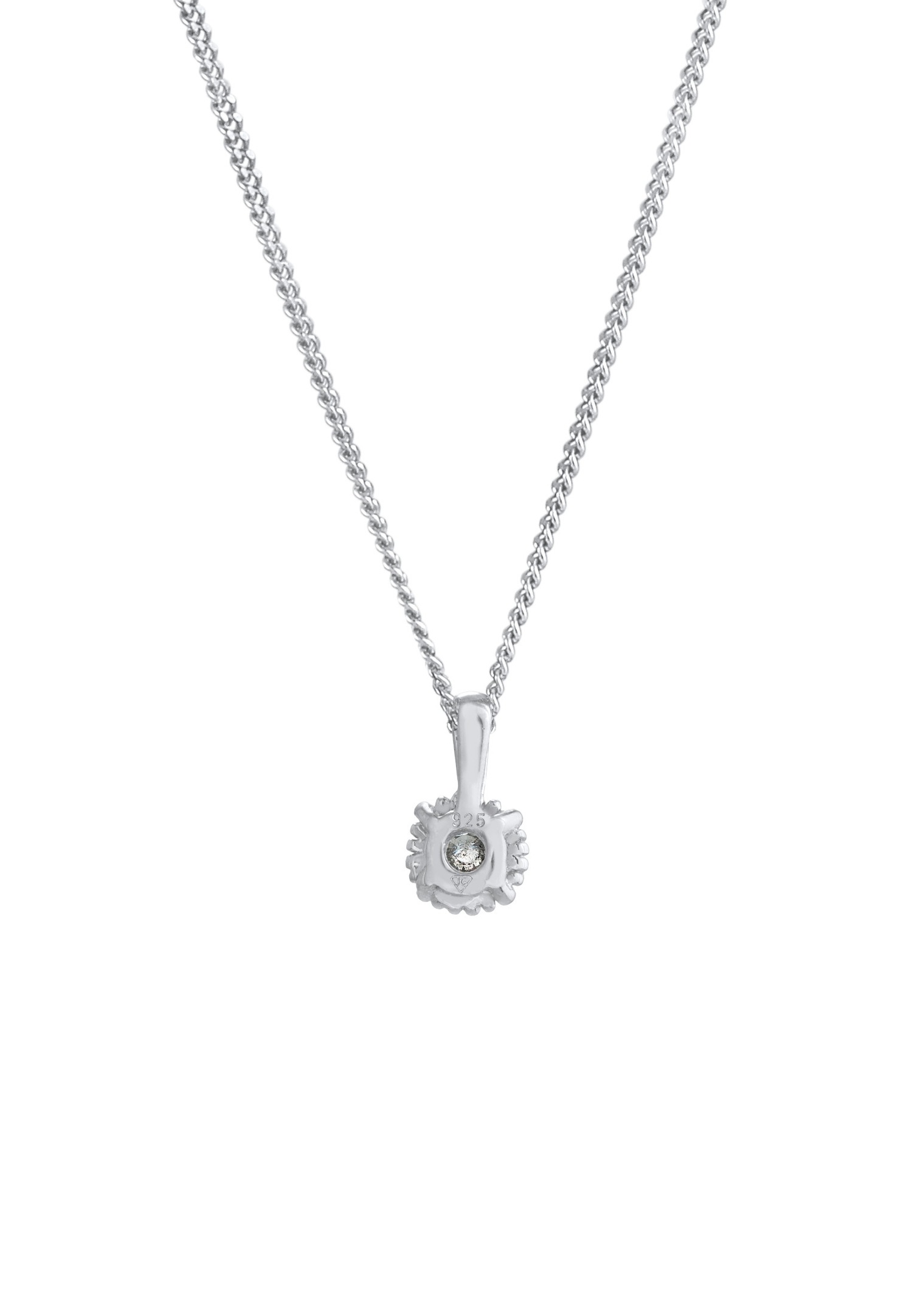 Elli DIAMONDS Pendentif Solitaire Femme Poivre Sel avec Diamant (0.11 ct.) en Argent Sterling 925