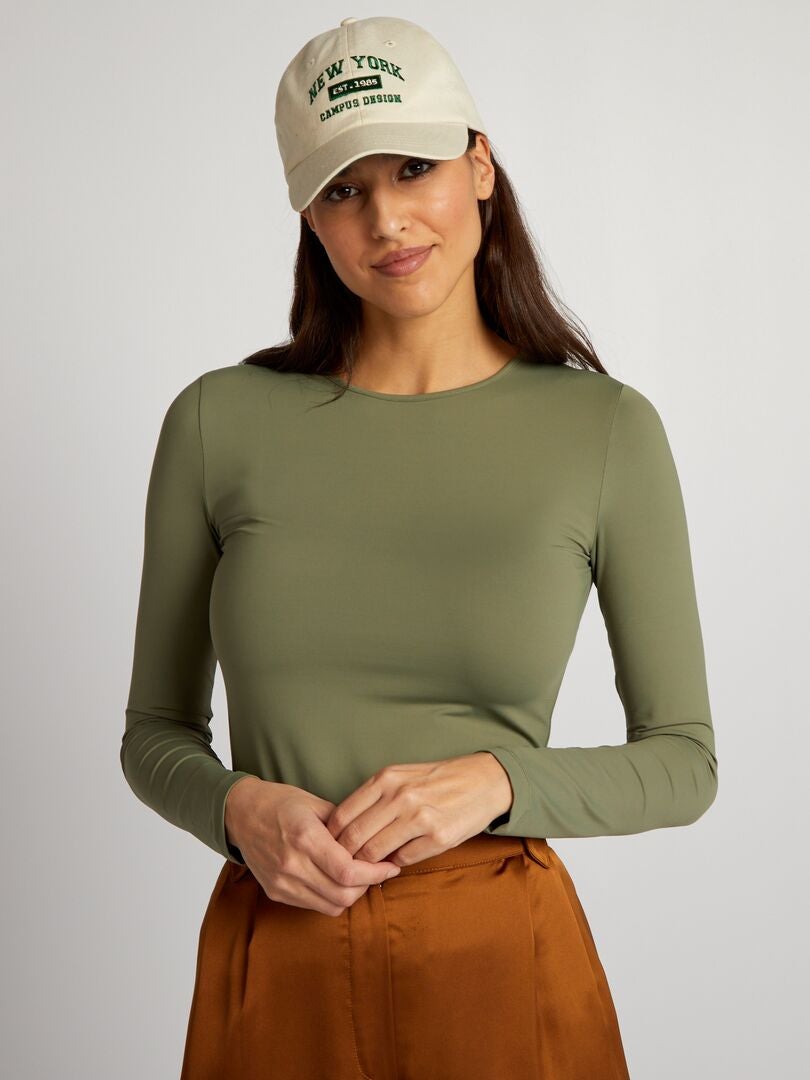 Camiseta de malha elástica - VERDE