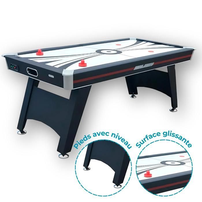 DEVESSPORT Galaxy Air Hockey Tabletop Game with Electronic Scorer. Air-Powered, Stable, Modern Design