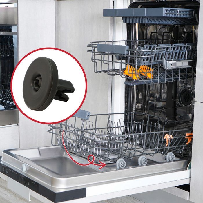 Rodillo para lavavajillas - AEG - Favorit - Pieza original - Compatible con Zanussi - Kit de instalación