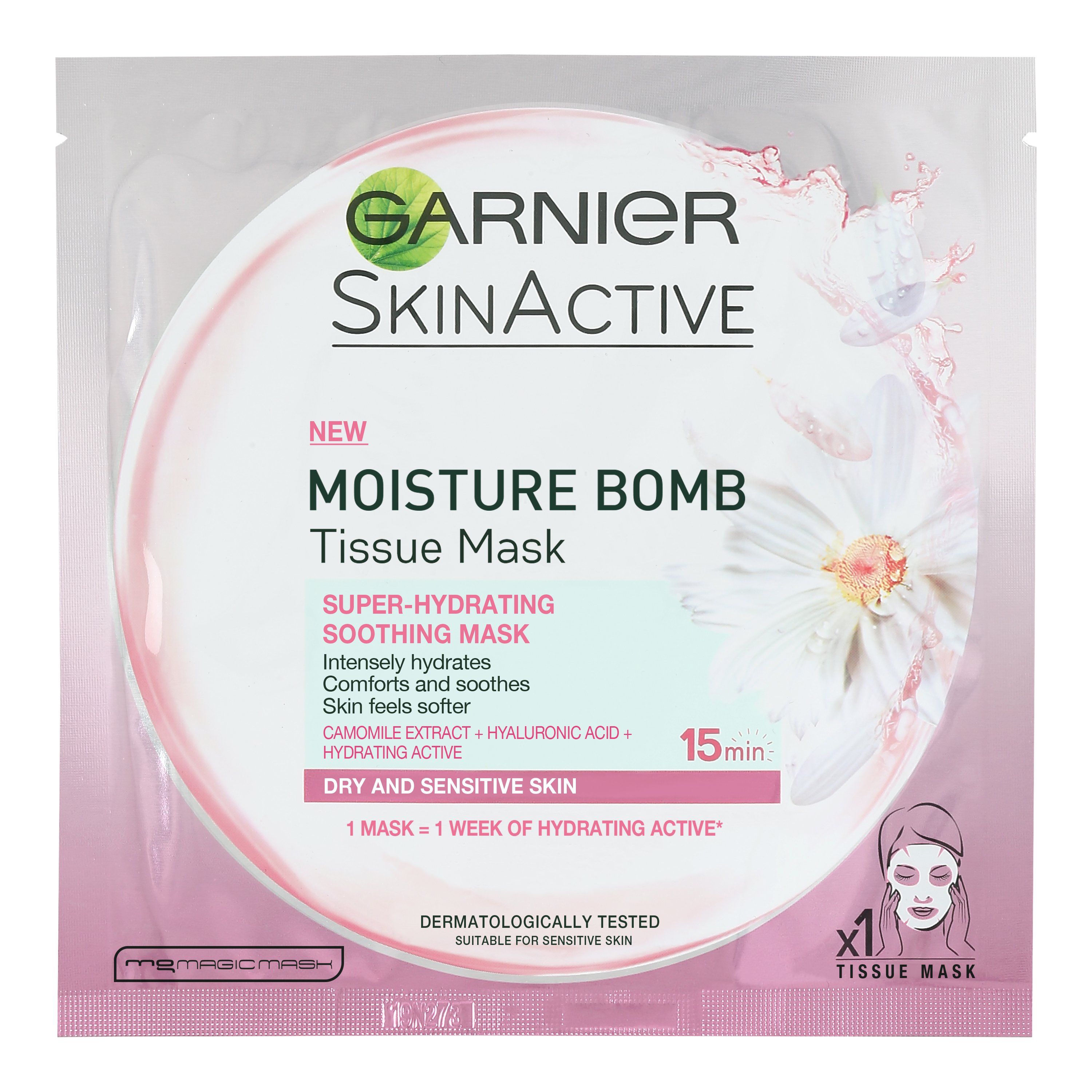 Hydratační a zklidňující pleťová maska Moisture Bomb - Garnier