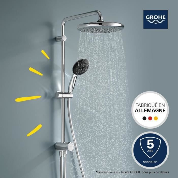 Colonna doccia con deviatore manuale - Risparmio idrico - GROHE Vitalio Start System 250 - Cromo - 26680001
