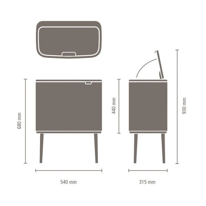 BRABANTIA Bo Touch Bin - 36 L - Matte Black
