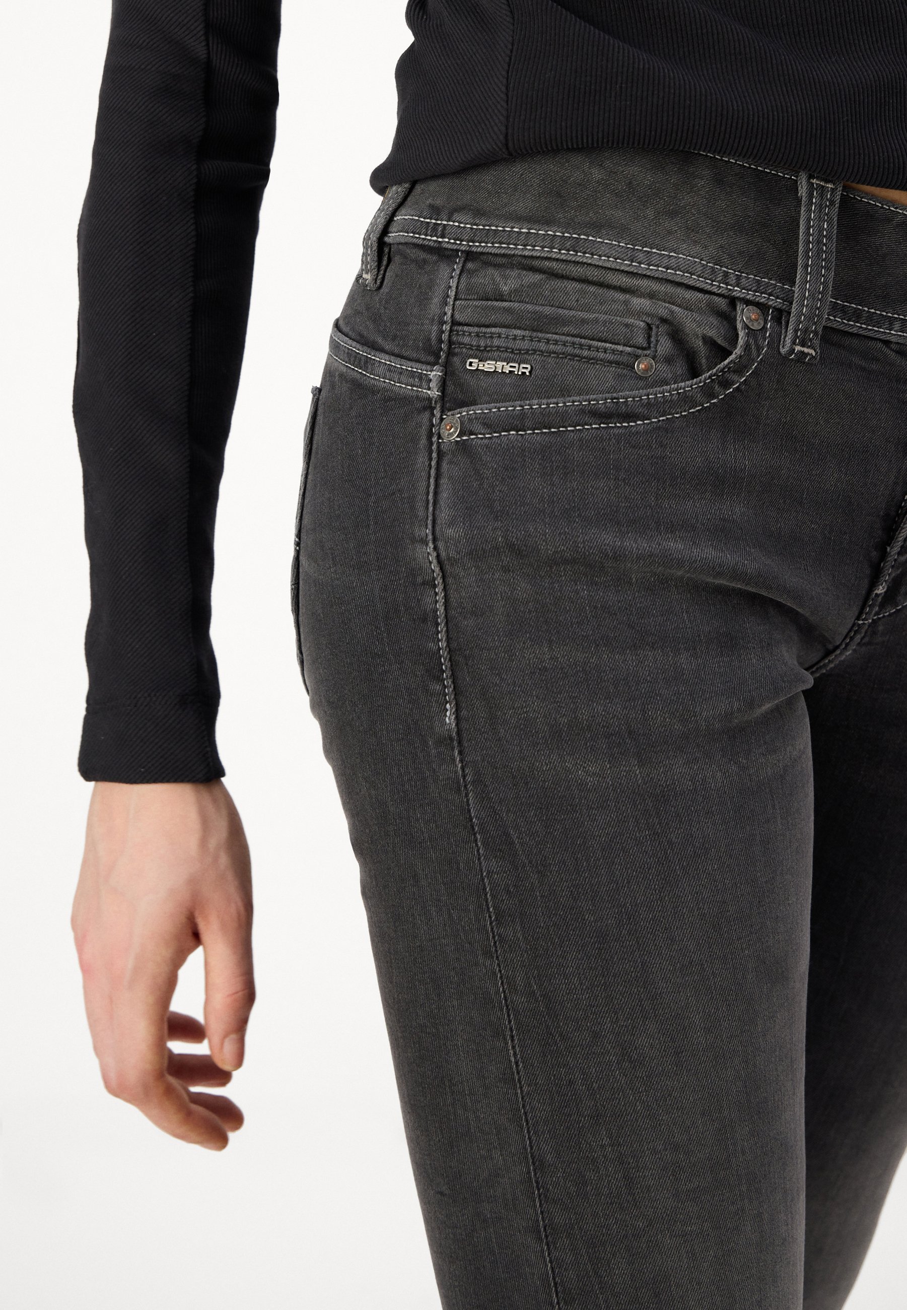 G-STAR MIDGE MID WAIST - Bootcut jeans - vervaagd zwart magnetisch
