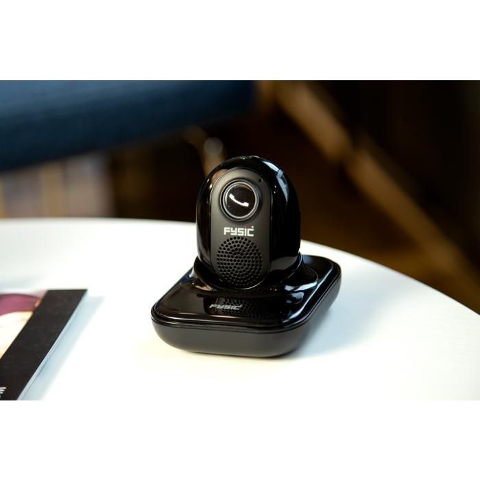 Fysic FX3960 - Telefone com fio, secretária eletrônica e transmissor de alarme SOS sem fio, preto
