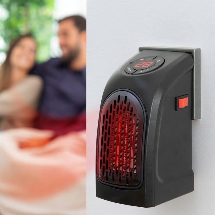 Calefactor auxiliar - CELLUSTOP - Calefactor con ventilador - 400W - Compacto - Programable