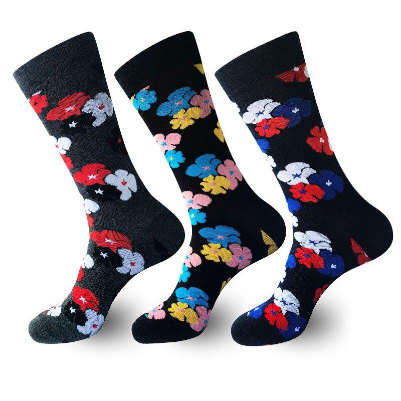 Jakościowe skarpetki męskie Happy Socks w kratę w paski z diamentami i wiśnią, męskie, z czesanej bawełny, Calcetines Largos Hombre EU 42 46 Meias