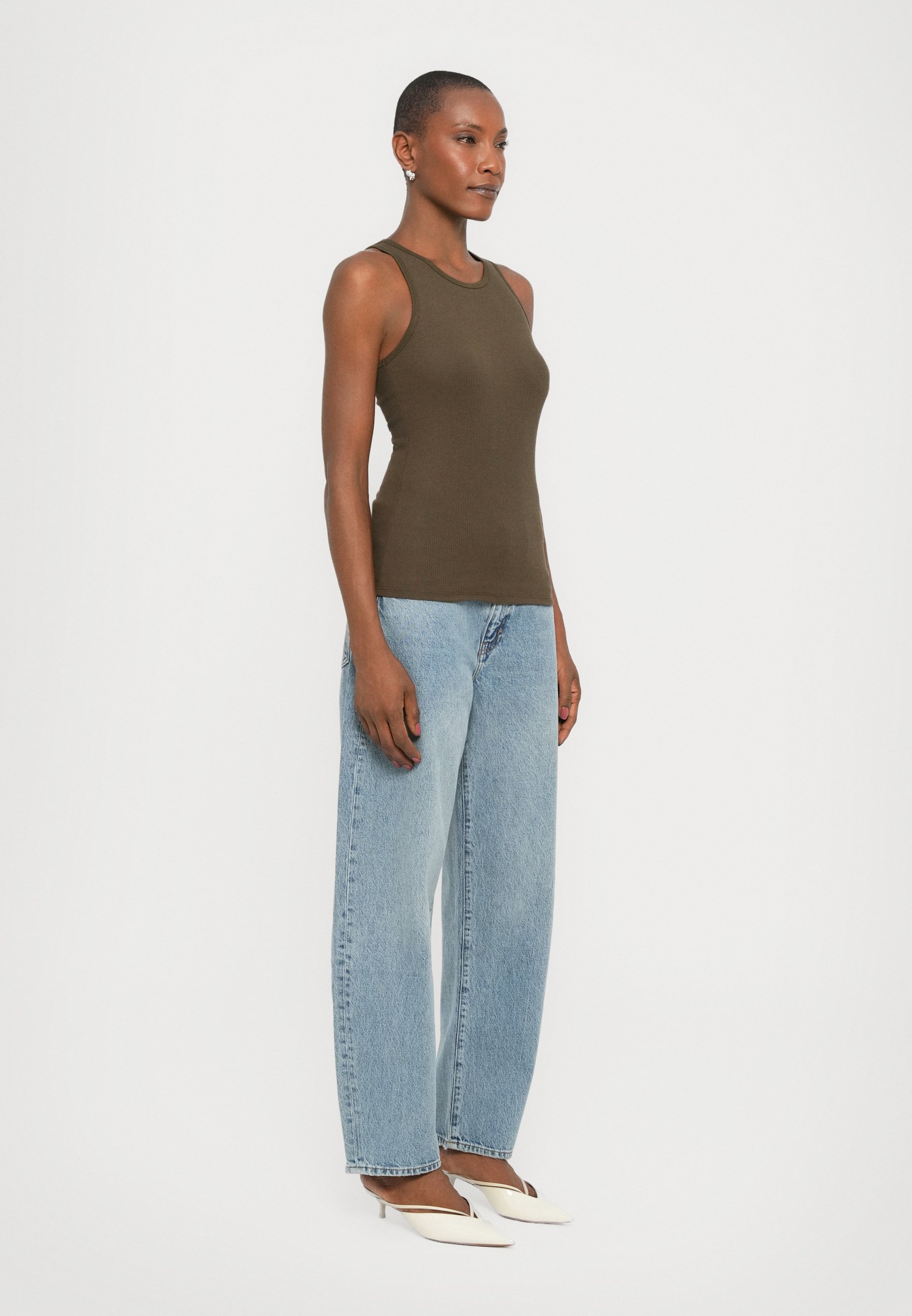 Filippa K FINE TANK - Top - dark khaki