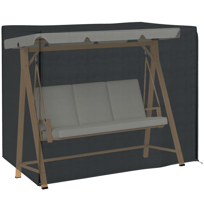 Telo di copertura per altalena da giardino - Outsunny - 220x125x172 cm - Tessuto Oxford - nero