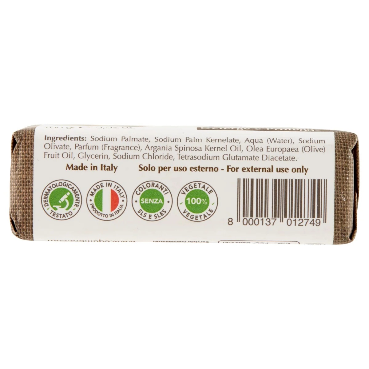 Equilibra Arganzeep Equilibra 100% plantaardig 100 g met olijfolie