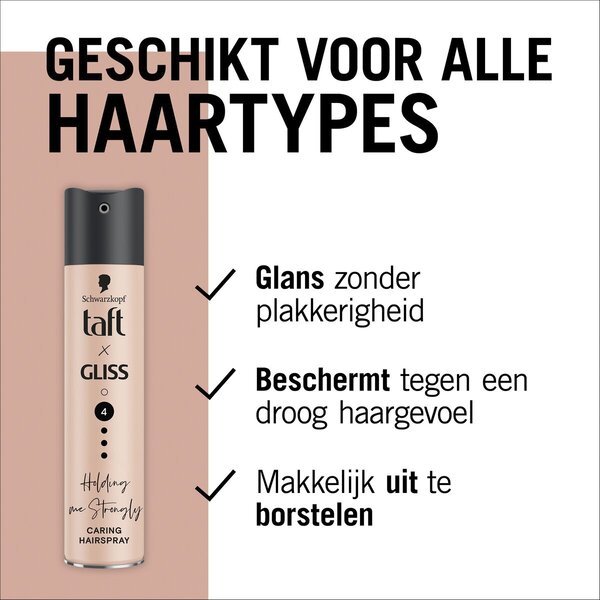 Taft x Gliss Holding Me Strongly Hold 4 Njegujući lak za kosu<br>250ml