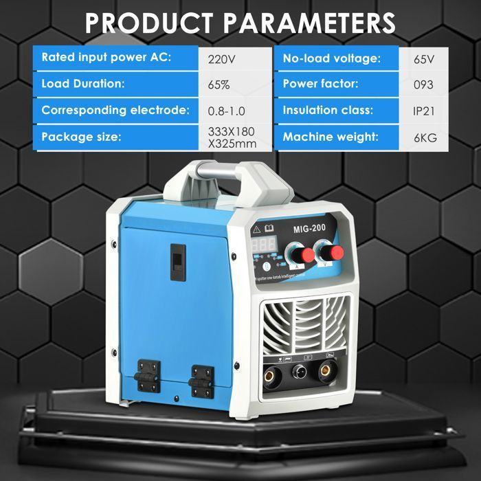 Saldatrice portatile 3 in 1 MIG/TIG/MMA da 200 A e 220 V, con 3 anni di garanzia.