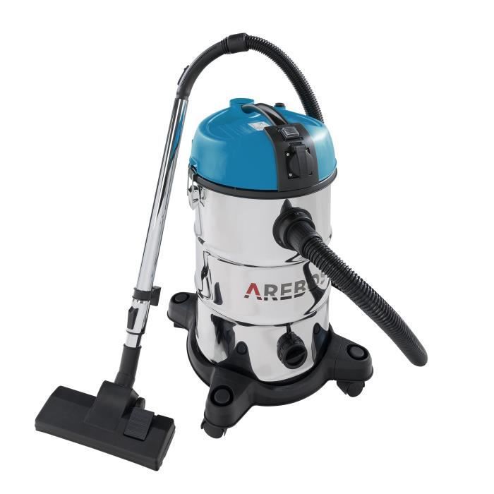 AREBOS Industrial Vacuum Cleaner | Wet and Dry Vacuum Cleaner | Dry and Wet Vacuum Cleaner | 5-in-1 | 1300W | 30L | Stainless Steel |
