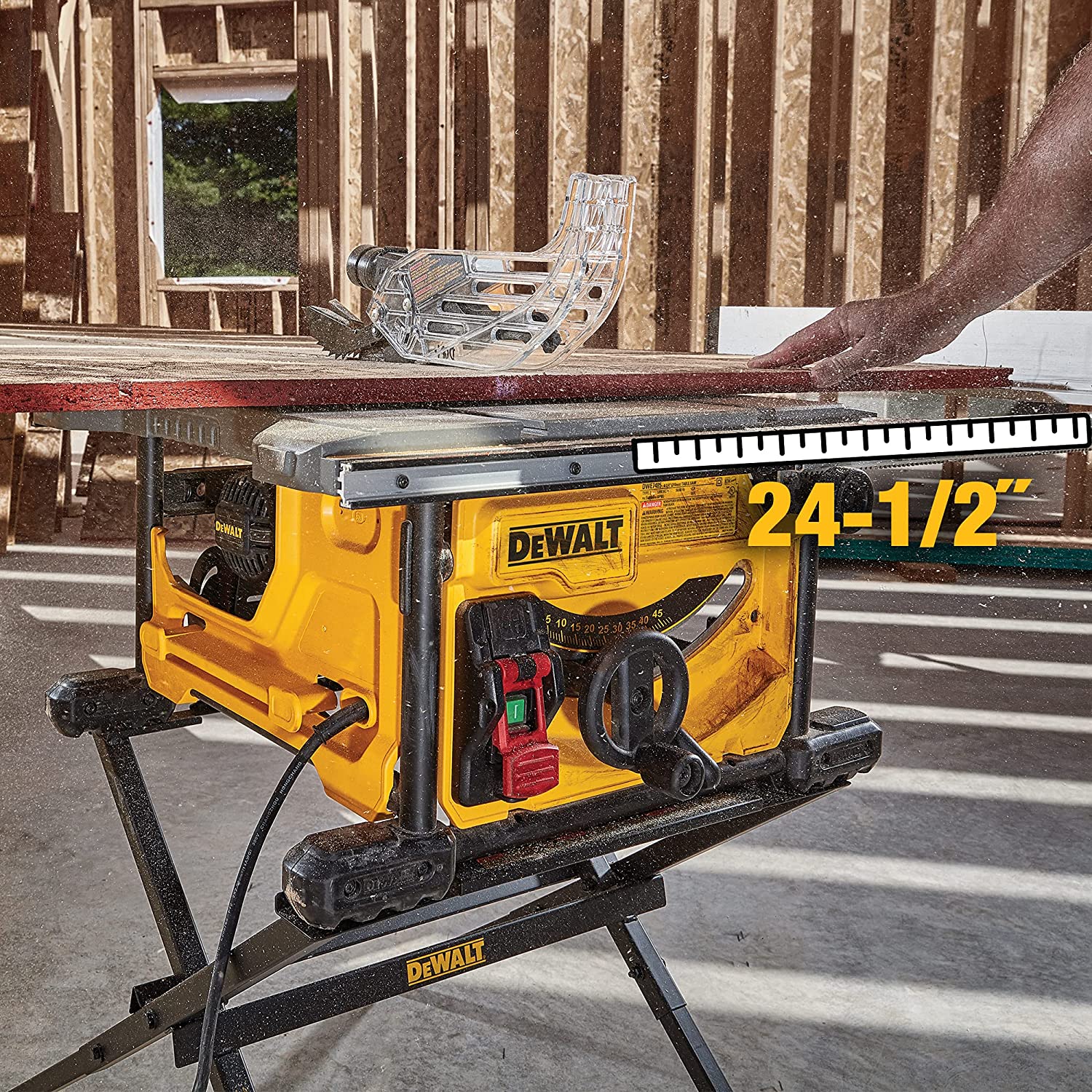 DEWALT kompakt bordsag for konstruksjon, 8-1/4 tommer (DWE7485)