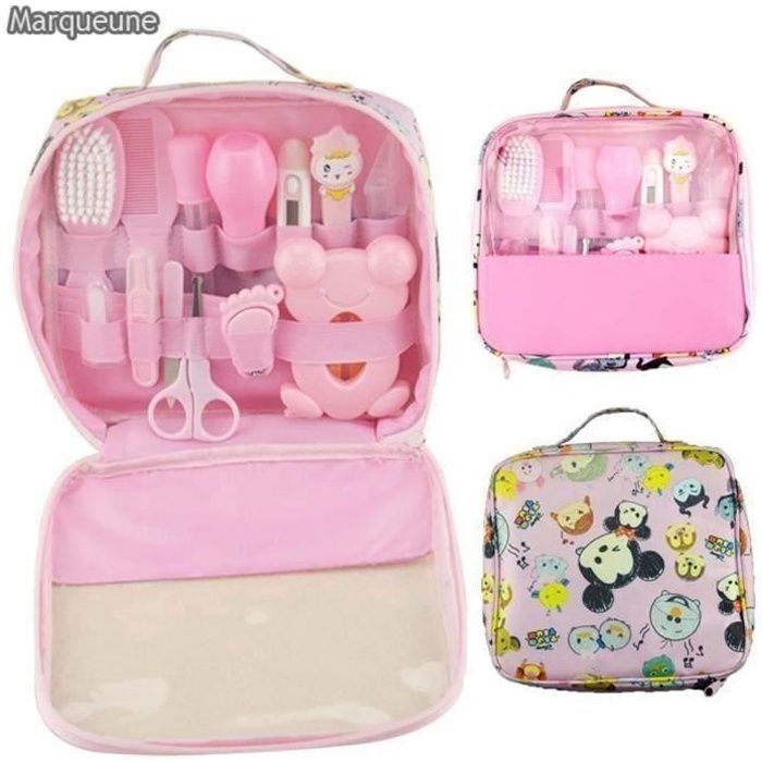 Kit completo de cuidado para bebés ZN* MARQUEUNE - 13 accesorios - (Rosa)