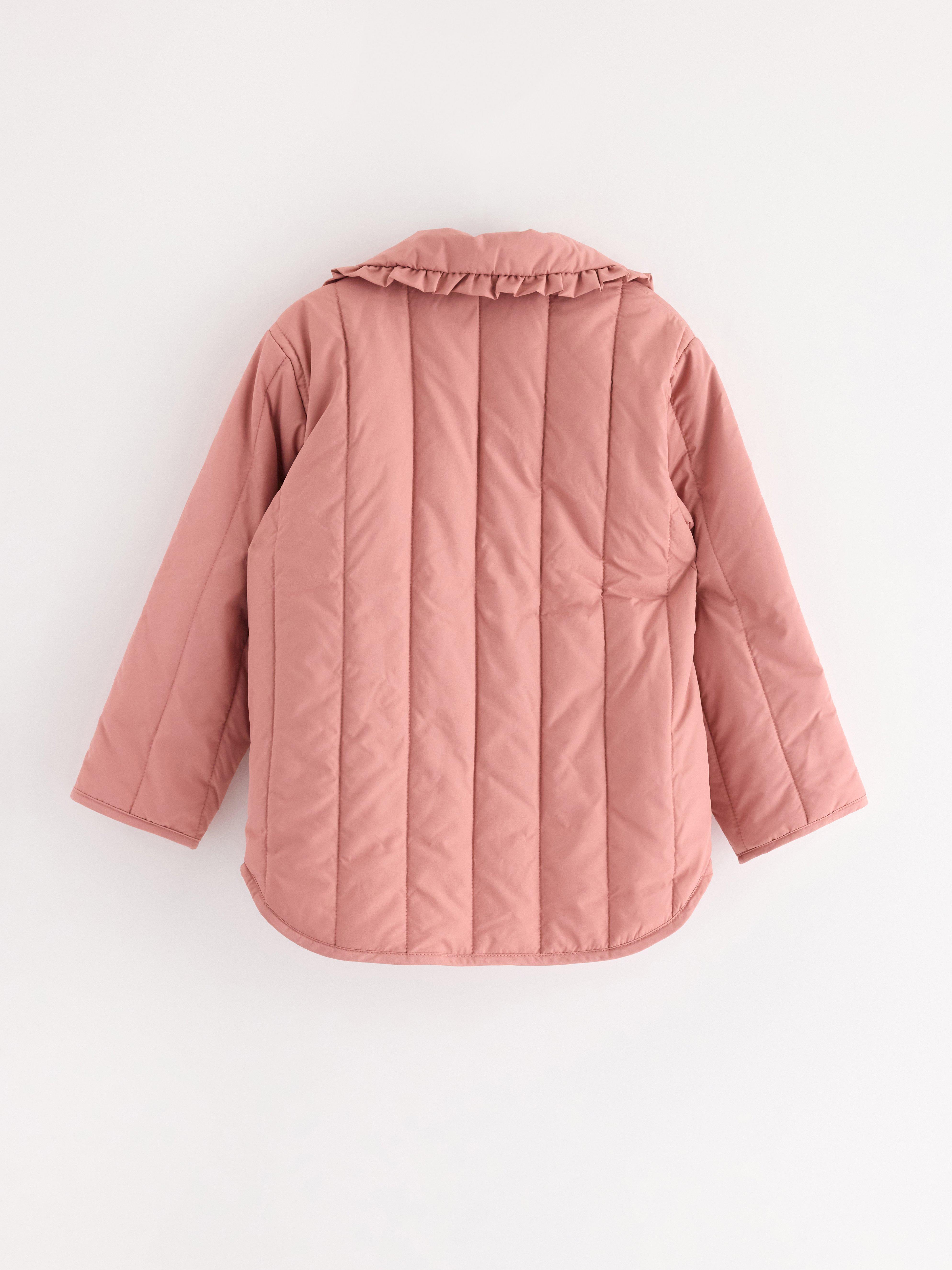 Jaqueta impermeável com gola rosa-claro